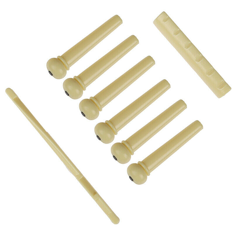 1set Portable 6-String Guitar Bridge Pins Saddle Nut Acoustic Guitar Acce.l8