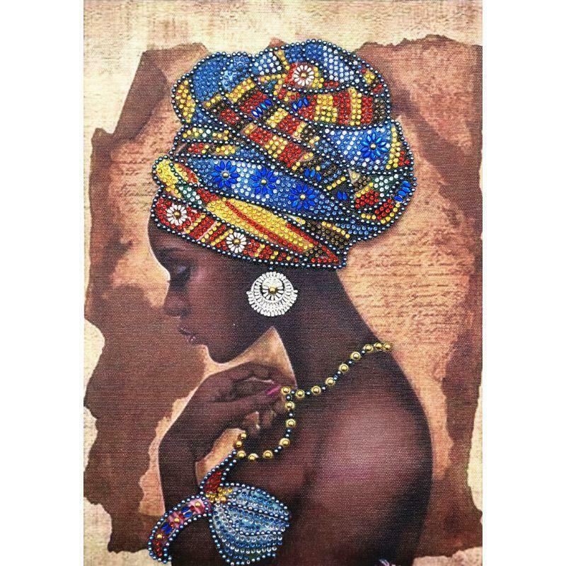 African Woman 5D Special Shaped Diamond Painting Embroidery Needlework Crystal