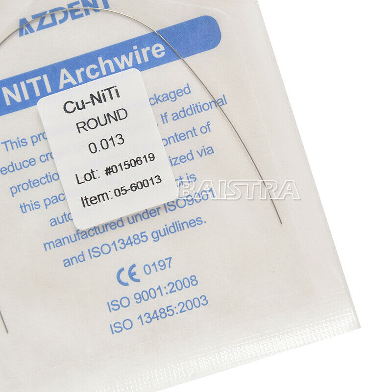50 X AZDENT Dental Orthodontic Cu-NITI ROUND 0.013 Arch Wires