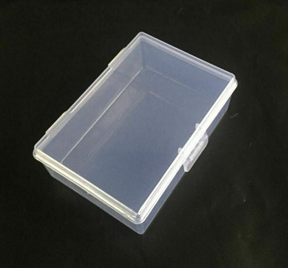 Small Transparent Plastic Storage Box Clear Square Multipurpose Display Case U
