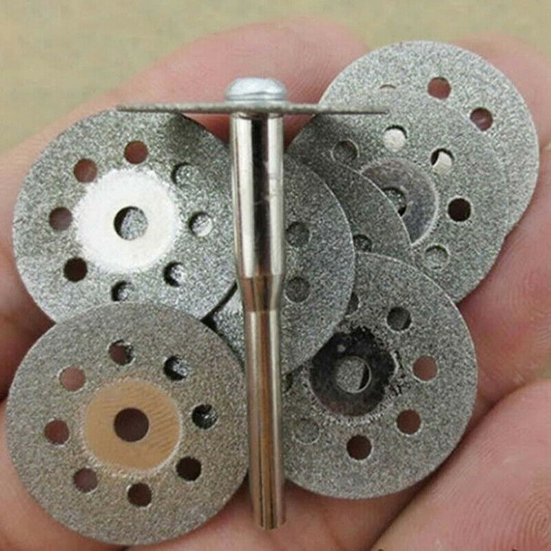 10pcs Diamond Cut Off Disc Cutting for Proxxon Tool +2 pcs Mandrel