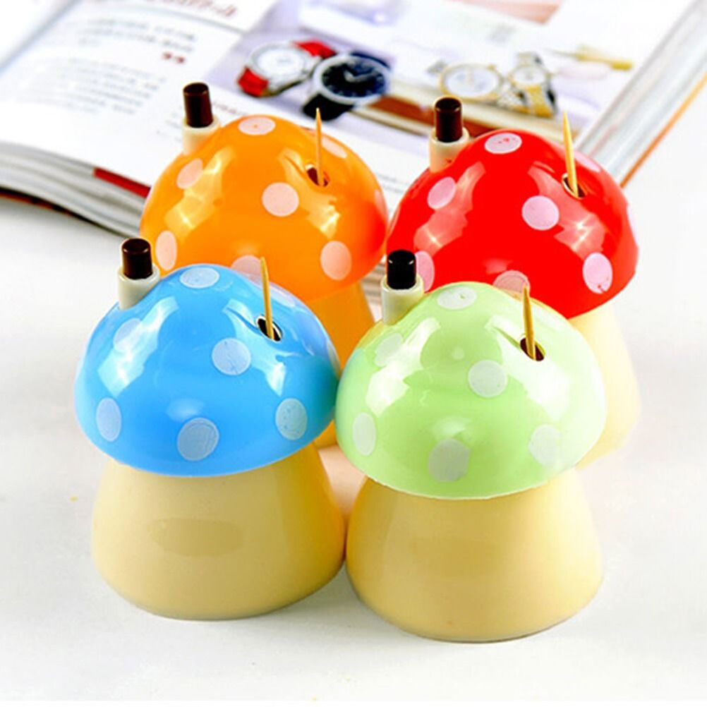 Mushroom Shape Automatic Toothpick Holder Pocket Small Toothpick Dispenser.l8