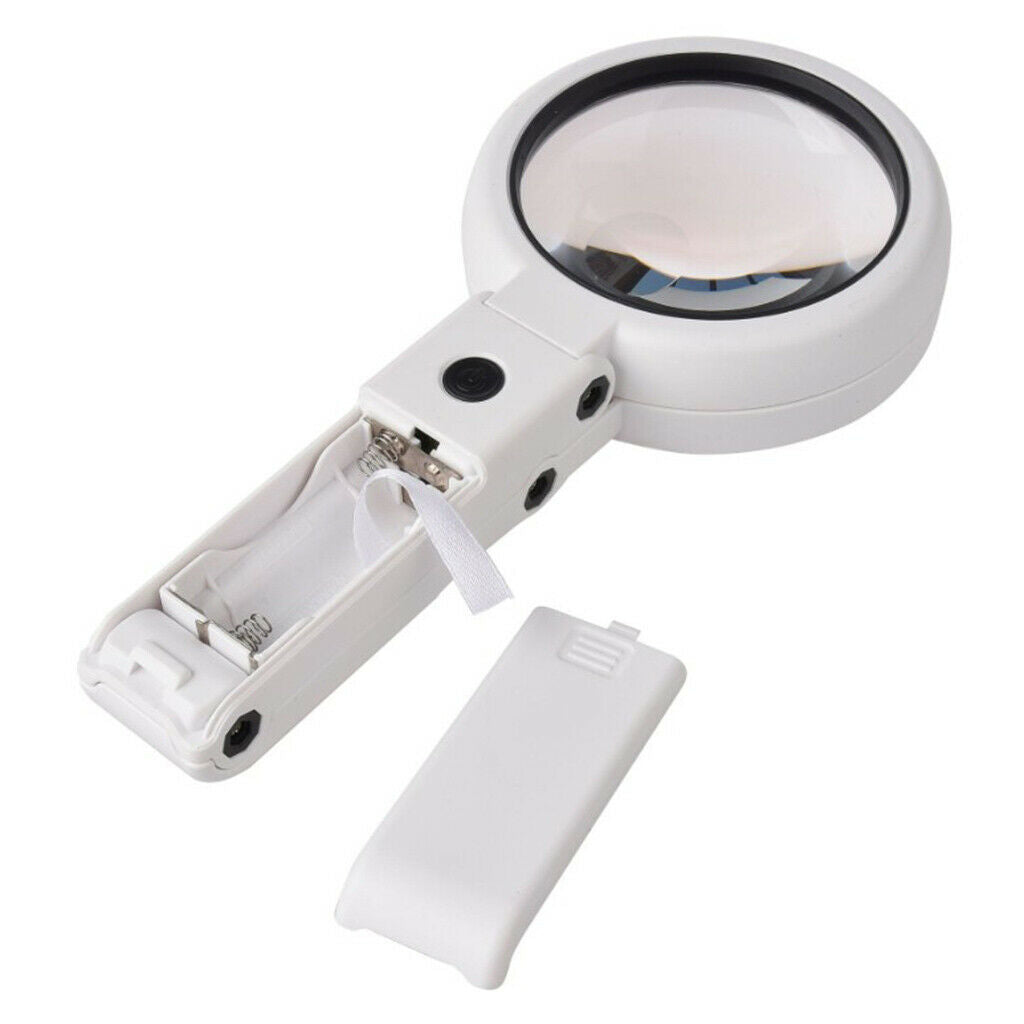 Folding Eight-LED Lighted 5X 10X Magnifier Magnifier Loupe for Coins Maps