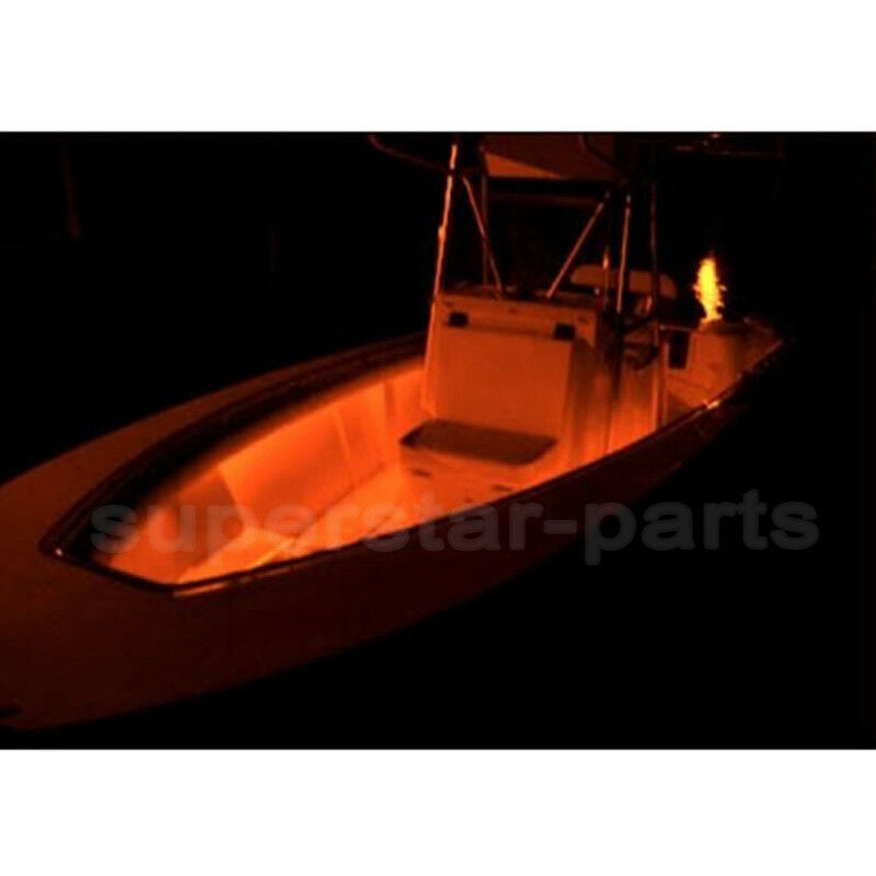 4X Yellow LED Boat Light Waterproof Outrigger Spreader Transom Underwater Troll