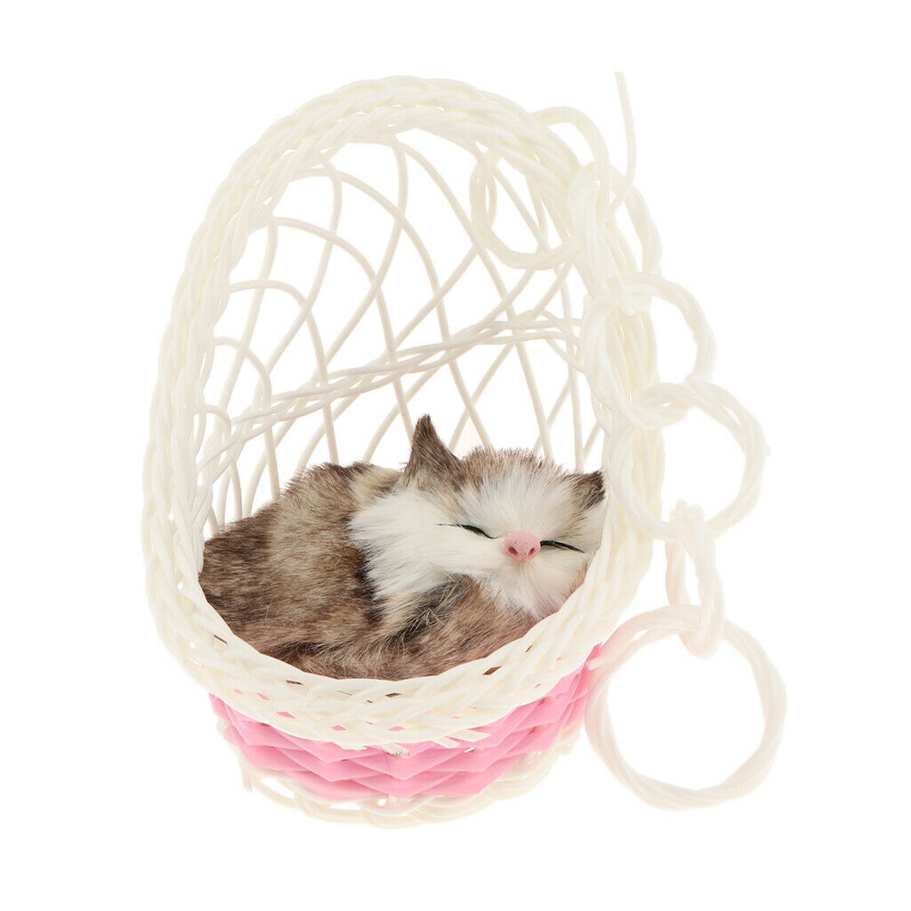 Home Office Durable Basket Cat Ornament Craft Decoration
