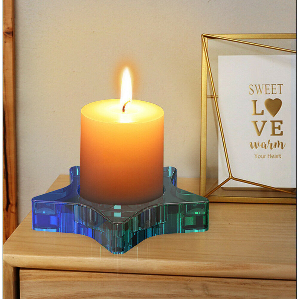 DIY Epoxy Silicone Mold Five-pointed Star Candle Holder Base Home Decor Craft