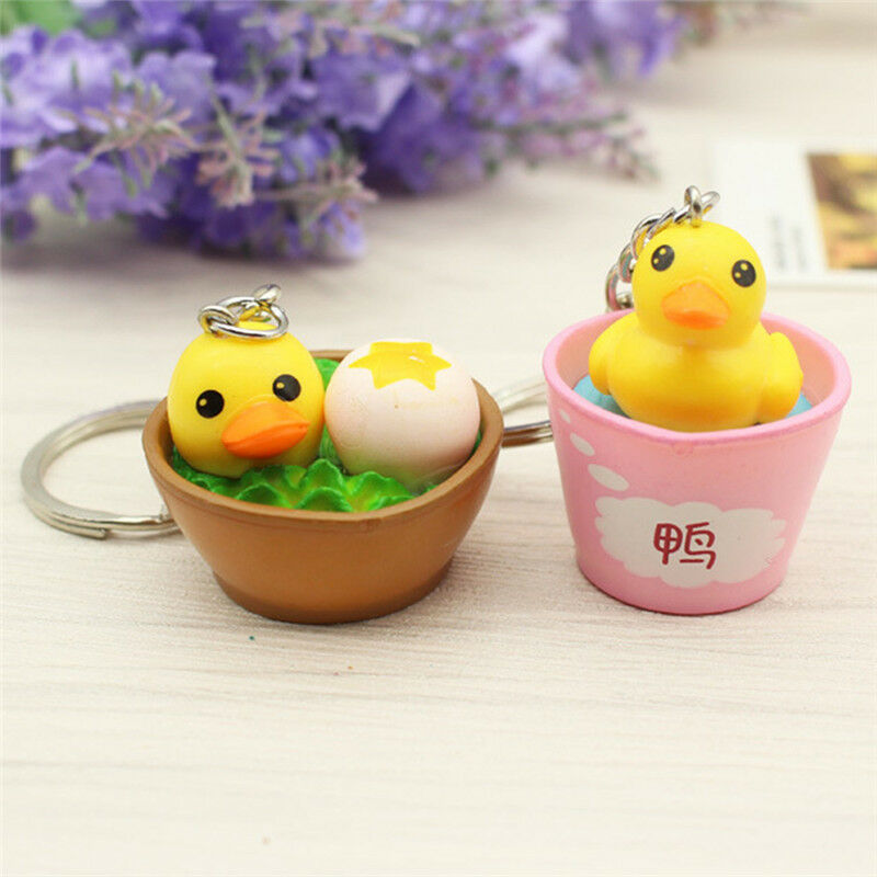 Cute Yellow Duck Keychain Cartoon Animal Bag Hanging Pendant Keychain Keyr.l8