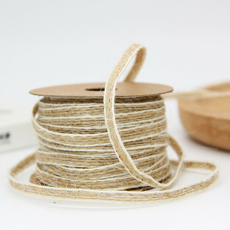 10M Natural Hemp Linen Cord Twisted Burlap Jute Twine Rope String Craft Decor HN