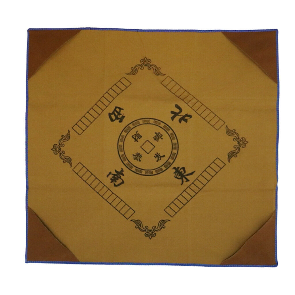 Mahjong Table Mat Cloth Cover Silence Anti-skid Card Game 37x37inch Brown