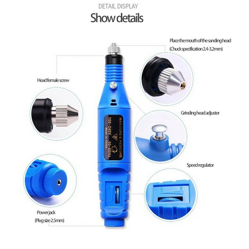 Electric Manicure Kit Nail File Remover Electric Nail Drill Filing Machine PX1N3