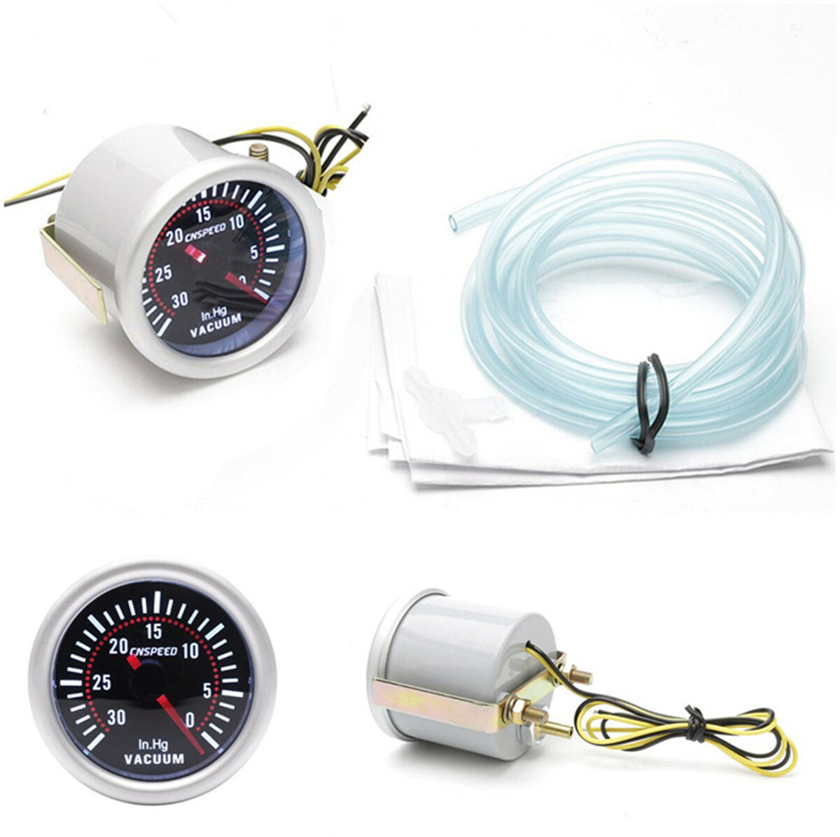 2'' 52MM Car Auto LED Digital Smoke Len Vacuum Car Motor Gauge 30-0 IN.HG Meter