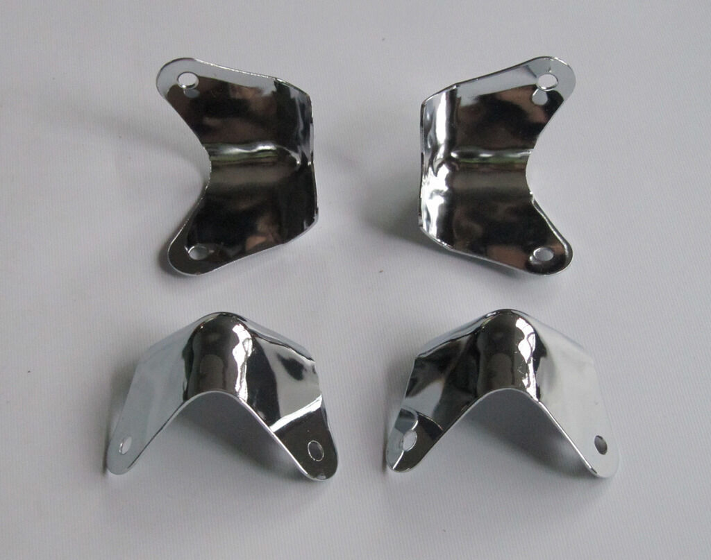 8x Metal 2 Leg Guitar AMP Amplifier Cabinet Corners Polished Chrome for Fender