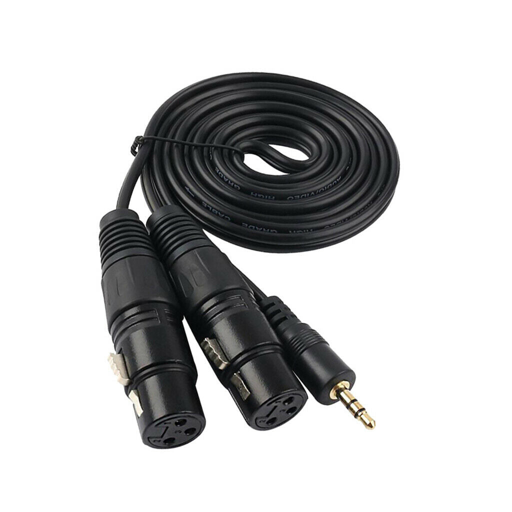 3.5 mm (1/8Inch) Mini   Stereo TRS to Dual XLR Splitter Adapter Cable