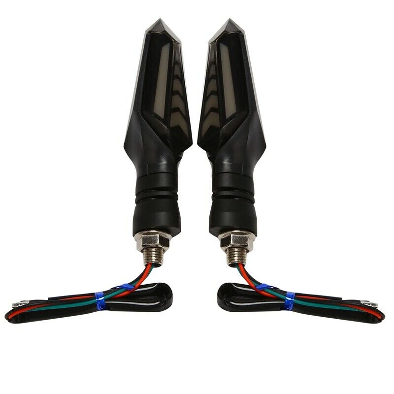 2Pcs Universal Motorcycle Turn Signal Lights Flowing Flicker Led Blinkers I5W2W2