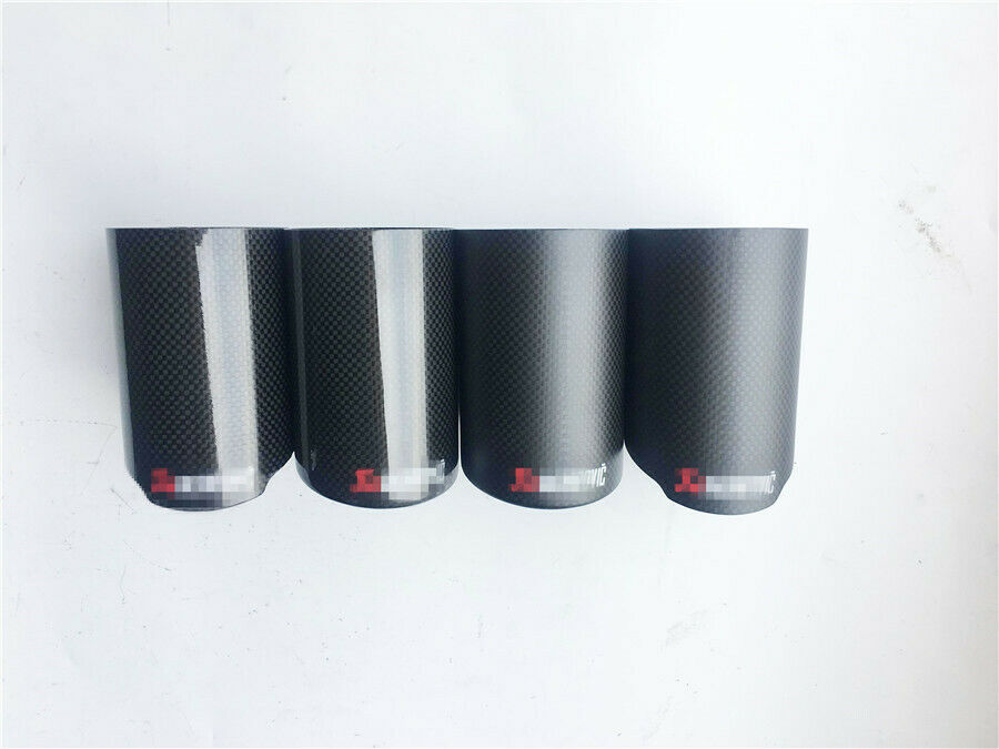 3 inch Glossy Black Exhaust Muffler Tip Pipe Carbon Fiber Style Cover Case Shell