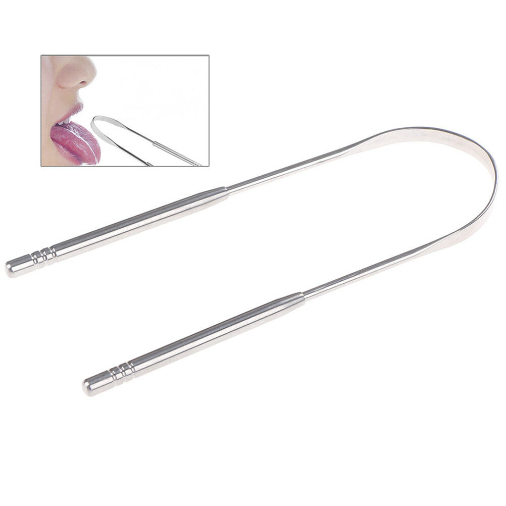 1 Pc Stainless Steel Tongue Cleaner Scraper Oral Care Bad Breath Sweeper T.l8