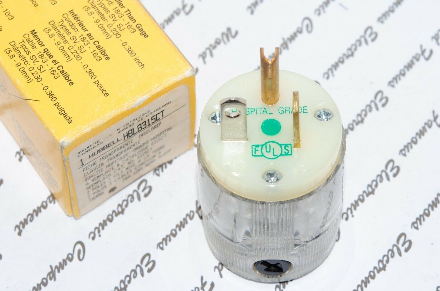 1pcs-HUBBELL WIRING HBL8315CT 20A 125V NEMA5-20P Hospital Grade Plug