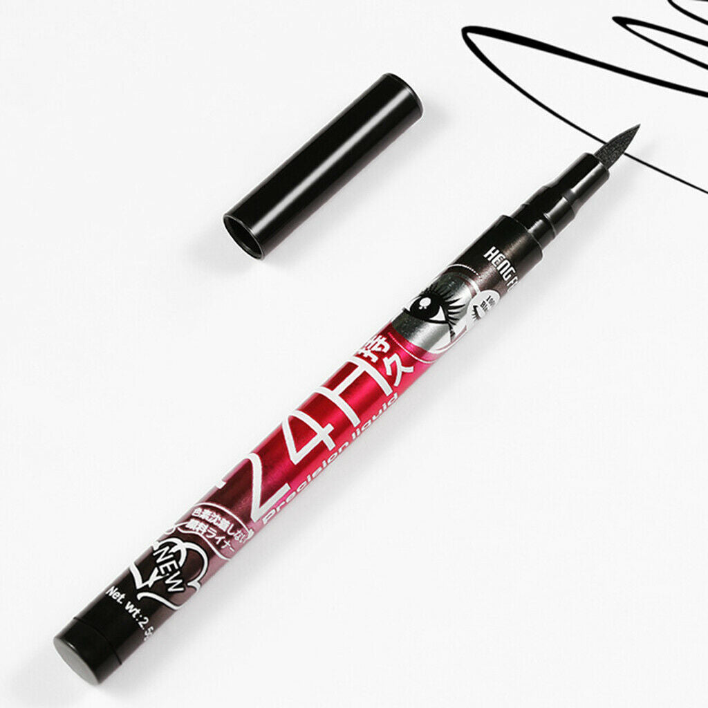 Felt Tip Black Liquid Eyeliner Long Lasting Non Smudge Cat Eyes Definer Pen