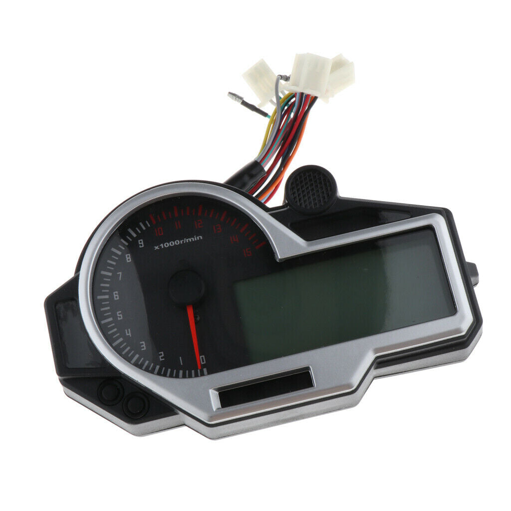Universal Motorcycle 15000RPM Digital LCD Odometer Speedometer Tachometer