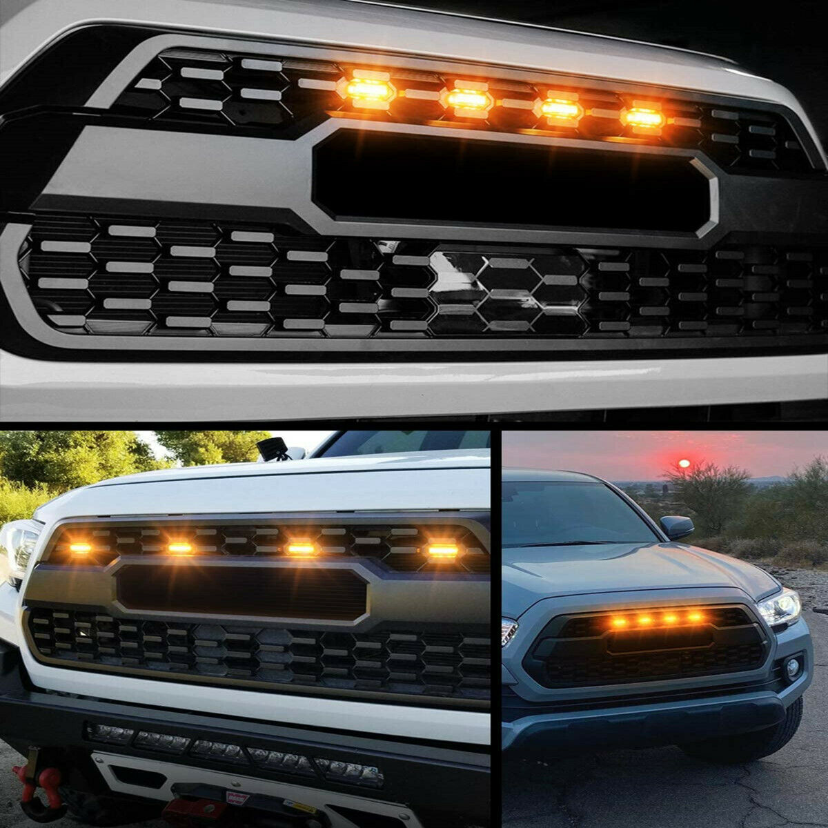LED Grille Lights Amber Yellow with Fuse for Tacoma TRD PRO Front Grille 2018