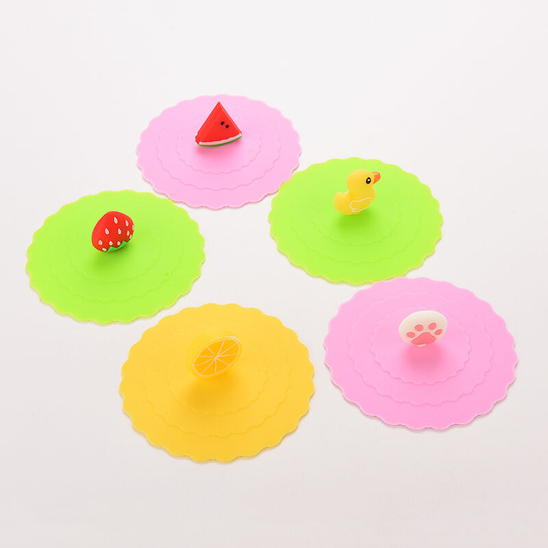 5x Anti-dust Cup Cover Coffee Mug Suction Seal Lid Silicone Airtight Novelty、HDD