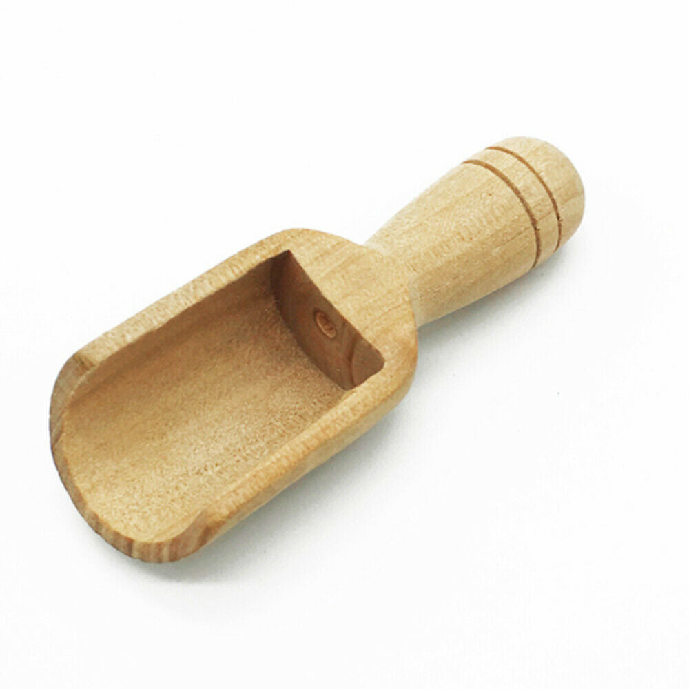 3Pcs Wooden Spoon Rice Spice Salt Sugar Flour Scoops Kitchen Cooking Baking Tool