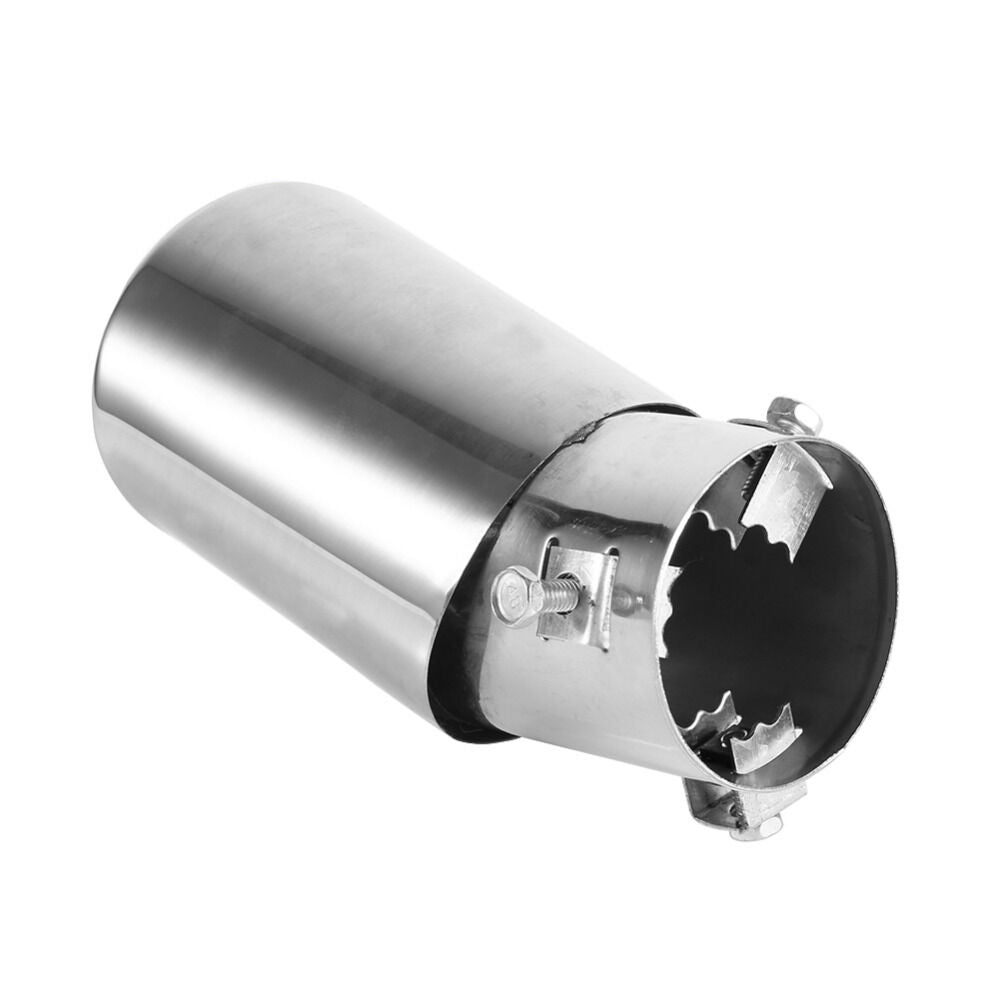 1x Universal Car Exhaust Pipe Tail Muffler Tip Rear Round Stainless Steel Chrome