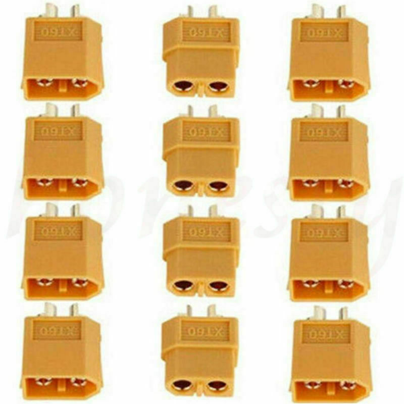 2 Pairs T60 Male & Female Bullet Connectors Plugs for RC Lipo Battery