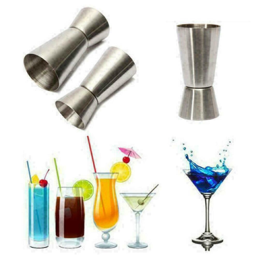 Steel Double Single Shot Measure Jigger Spirit _NEW Bar Cocktail