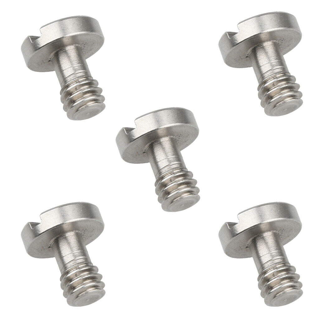 5 Pieces Stainless Steel 1/4" Camera Screw for Tripod Quick Release Plate