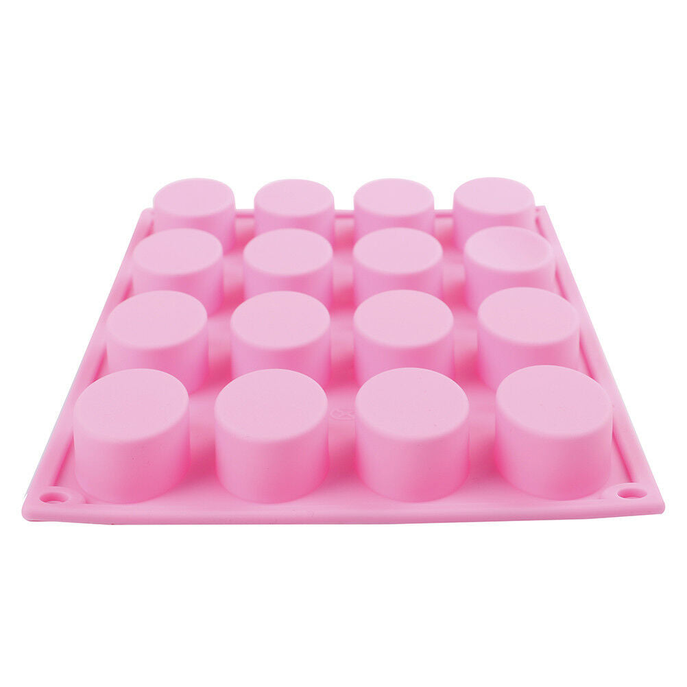 16 Cavity Oval Shape Soap Bake Mold Silicone Mould Tray Homemade Craf.l8