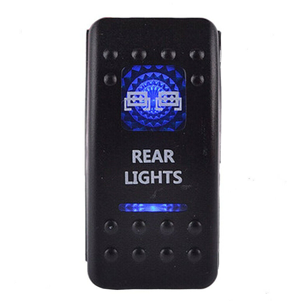 2 Pcs Toggle Switch On Off 5 Pin Blue LED Rear Lamp Bar Auto Boat