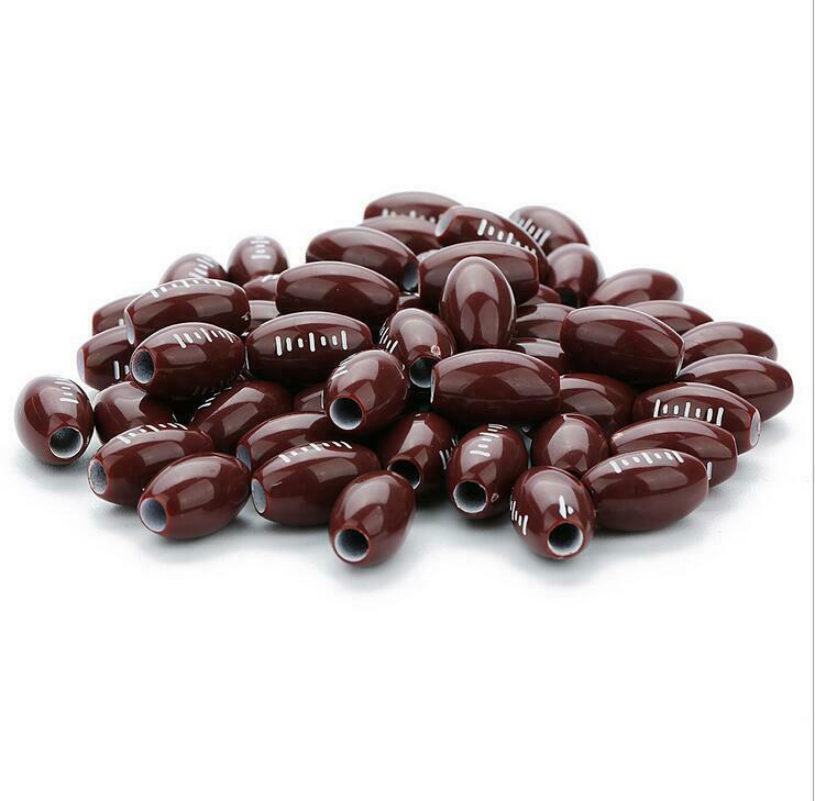100pcs Oval American Football Acrylic Ball Beads For Jewelry Making&Kids DIY