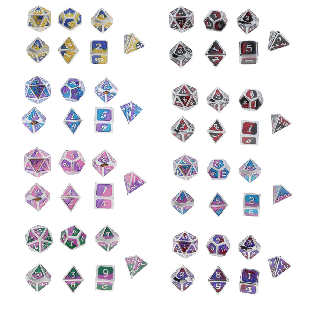 Multi-sided Dice for Dragon Scales DnD D&D Pathfinder RPG Dices Pink Purple