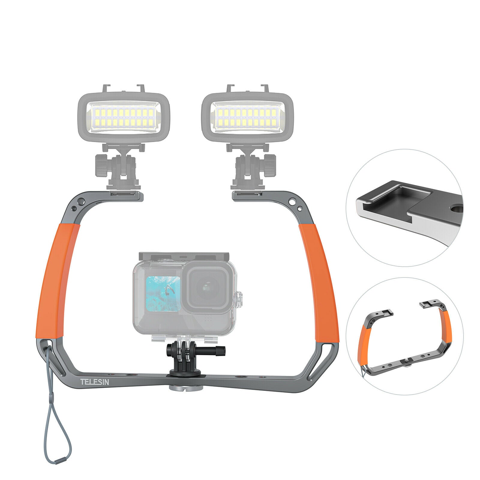 Alloy Silicone Handle Rig Diving Stabilizer Underwater Shooting Mounts Bracket
