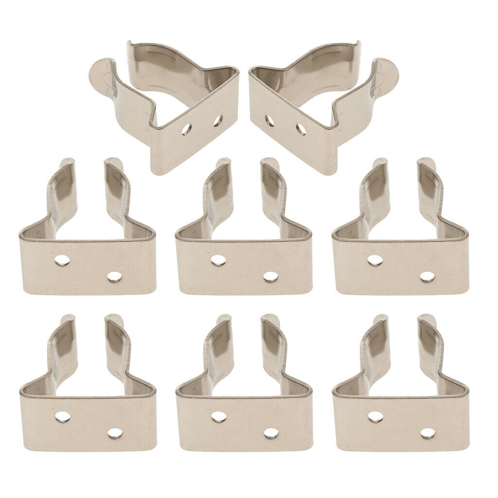 8Pcs 304SS Marine Boat Yacht Hook Holder Clips Bracket 5/8inch to 1inch Tube