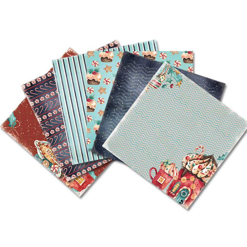 12PCS 6'' Christmas Paper Pad Scrapbooking Junk Journal Planner Album Crad Craft