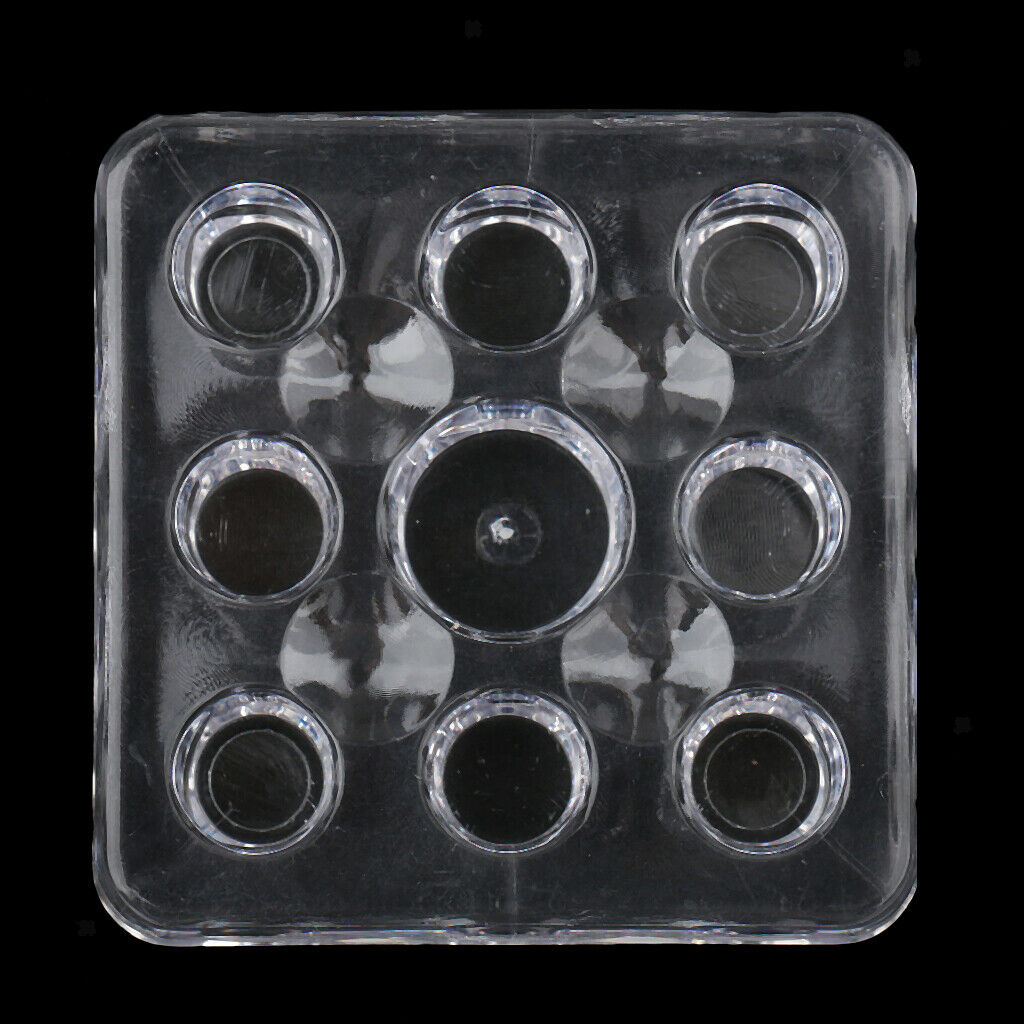 2x Clear Square Design  Cup Holder Tray - 9 Holes