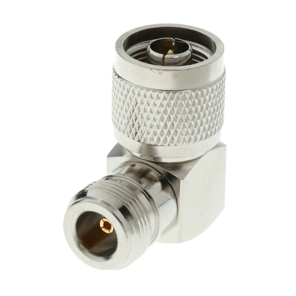 2pcs RF Coax Coaxial Adapters Right Angle N Type Male to Female Connectors