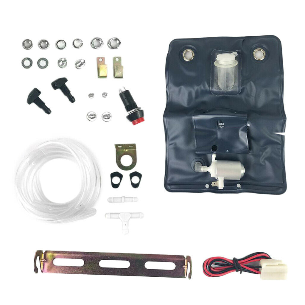 12V Universal Windscreen Washer Bottle With Mounting Bracket For Classic Car