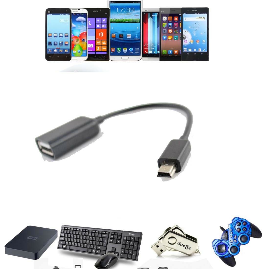 mini USB 2.0 OTG  Adaptor Adapter Cable Cord Lead For Digital Photo Frame_x9