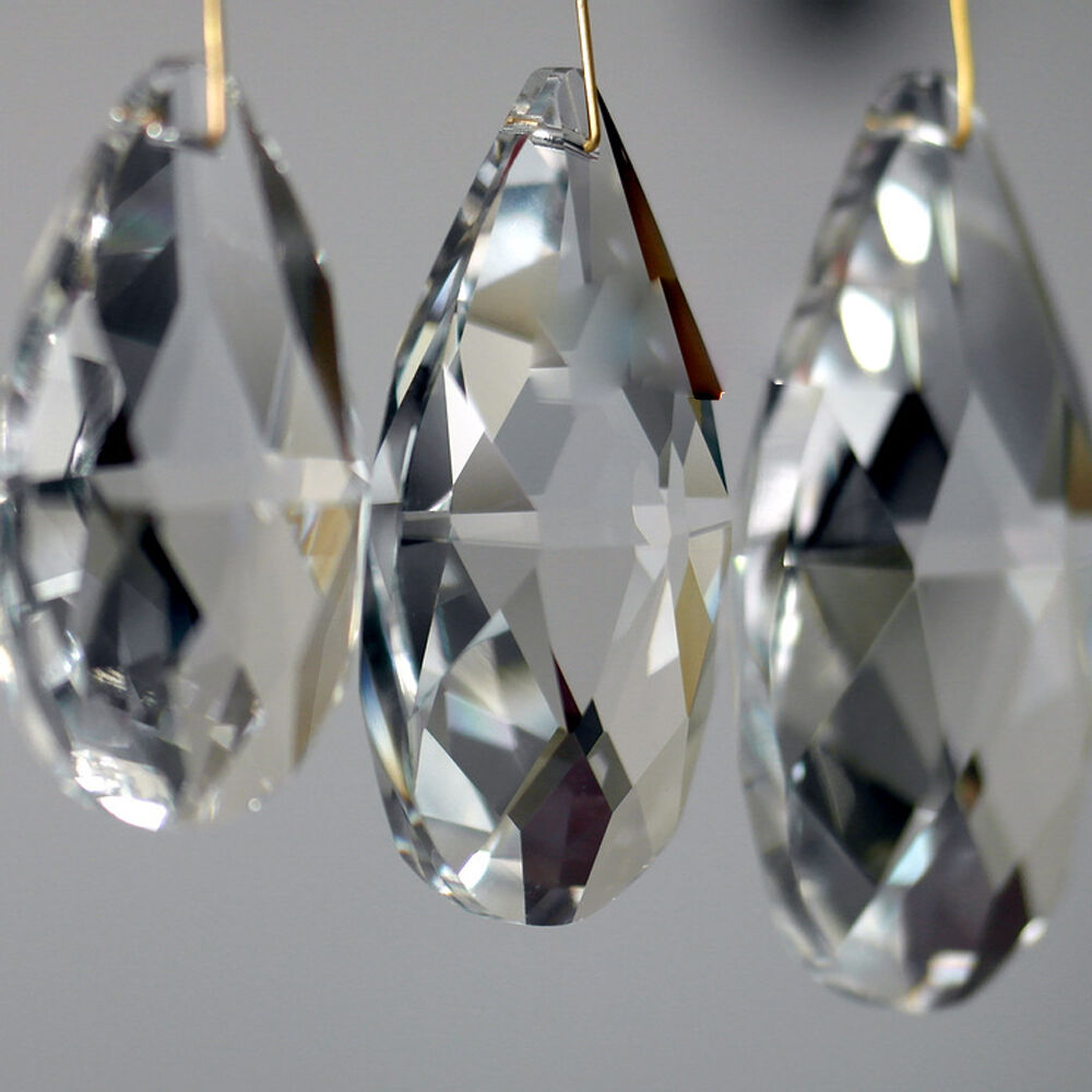 10Pcs Clear Crystal Glass Beads Pendant Drops Chandelier Hanging DÃ©cor Supplies