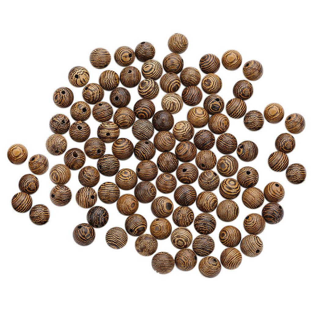 100pcs Natural Wood Round Loose Spacer Beads Jewelry DIY Bracelet Crafts