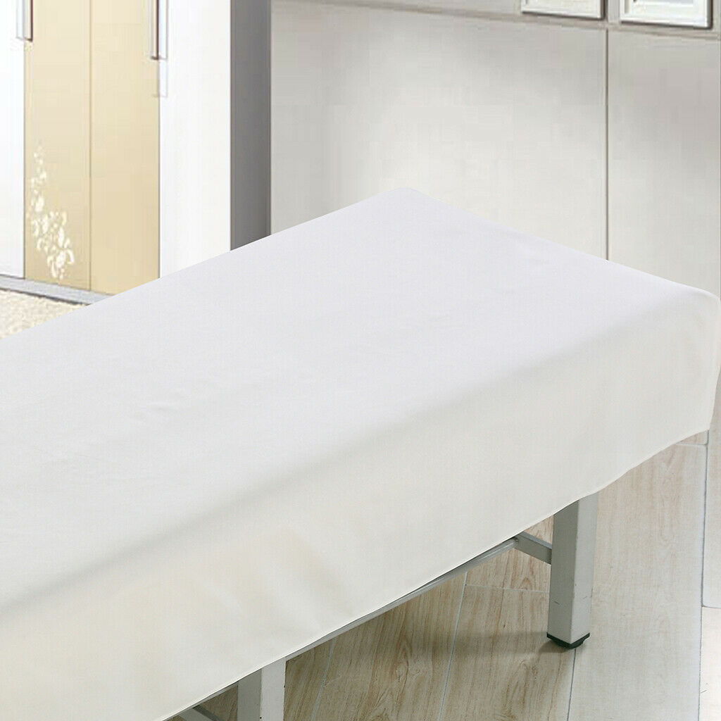 Waterproof Oil Proof Cosmetic Massage Bed Flat Sheet Cover 120x190cm White