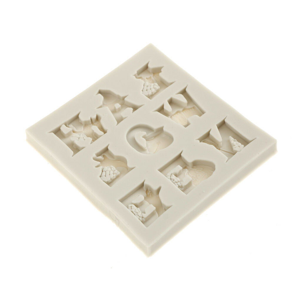Halloween alphabets Silicone Fondant Mold Cake Decor Tools Chocolate Moul.l8