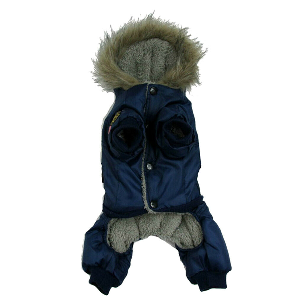 Handsome Pet Dog Air Suit Windproof Rainproof Keep Warm Coat Outfit M Blue