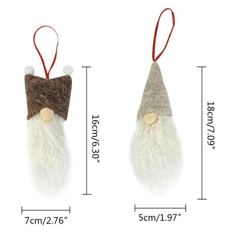 5Pcs Christmas Tree Hanging Gnomes Ornament Swedish Handmade Plush Santa Elf