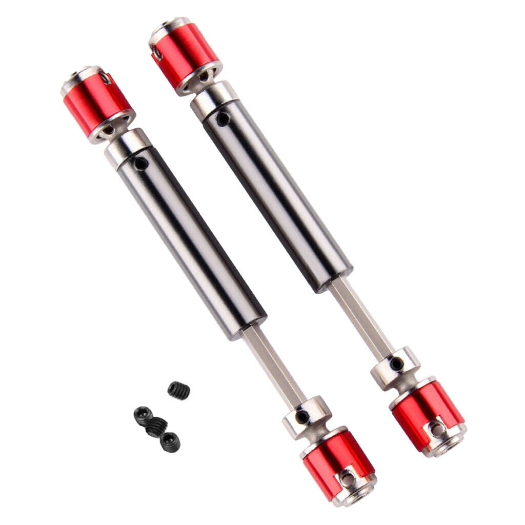 2PCS Metal Upgrade Universal Drive Shaft 112-155mm for 1/10 RC Car SCX10 D90