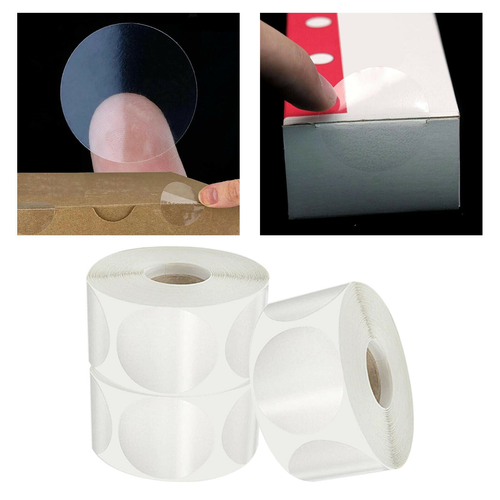Round Stickers Circle Transparent Sealing Labels Seal Tape Tag Tab Supplies