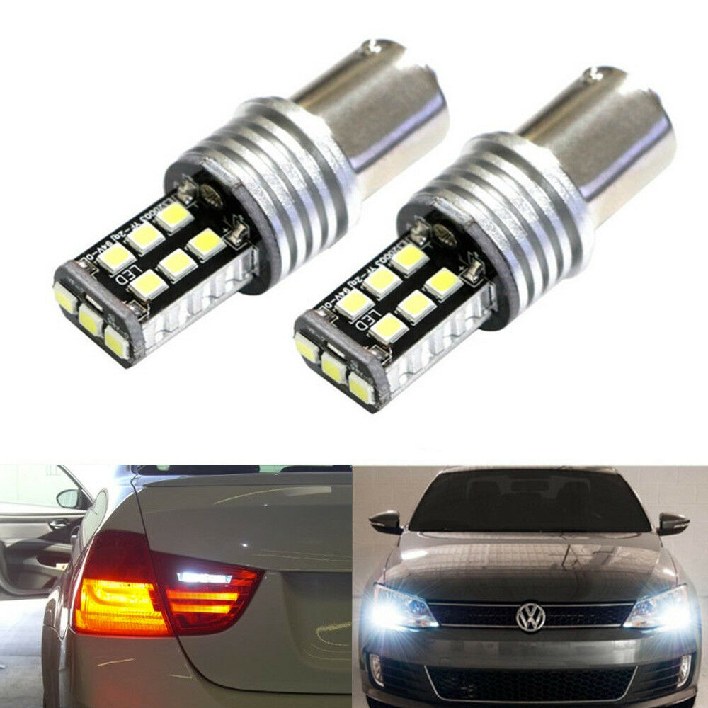 2 BA15S 382 P21W 1156 CANBUS ERROR FREE HIGH POWER BULBS XENON WHITE DRL REVERSE